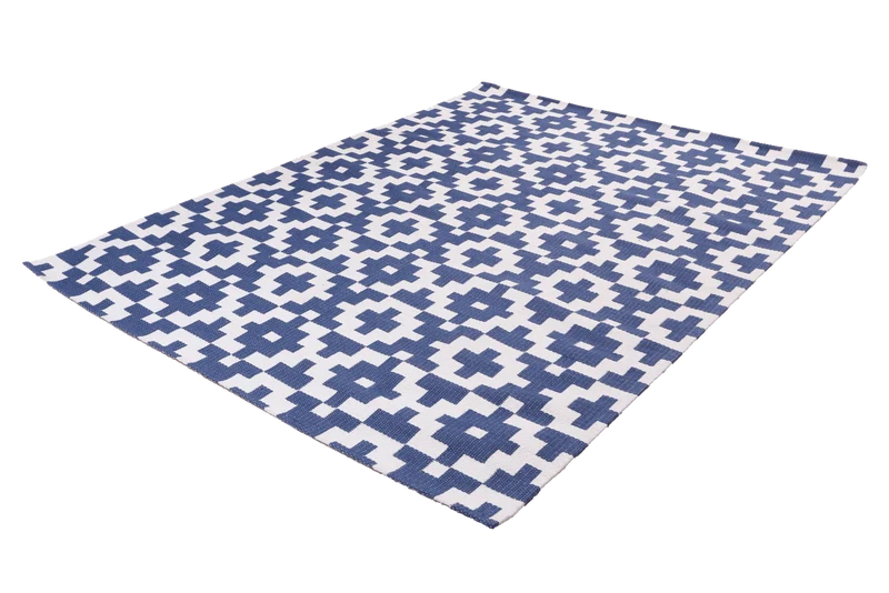 Dhurrie · Handgewebt – Blau, 200x290 cm