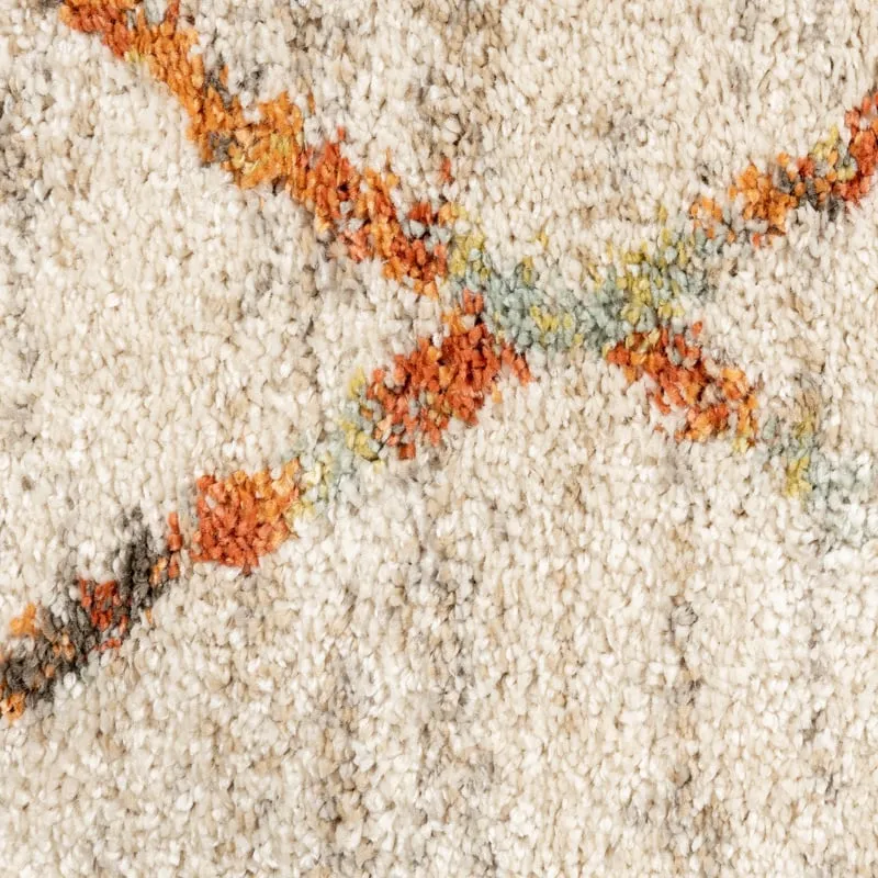 Hochflor Teppich - Blend Lines Creme Bunt
