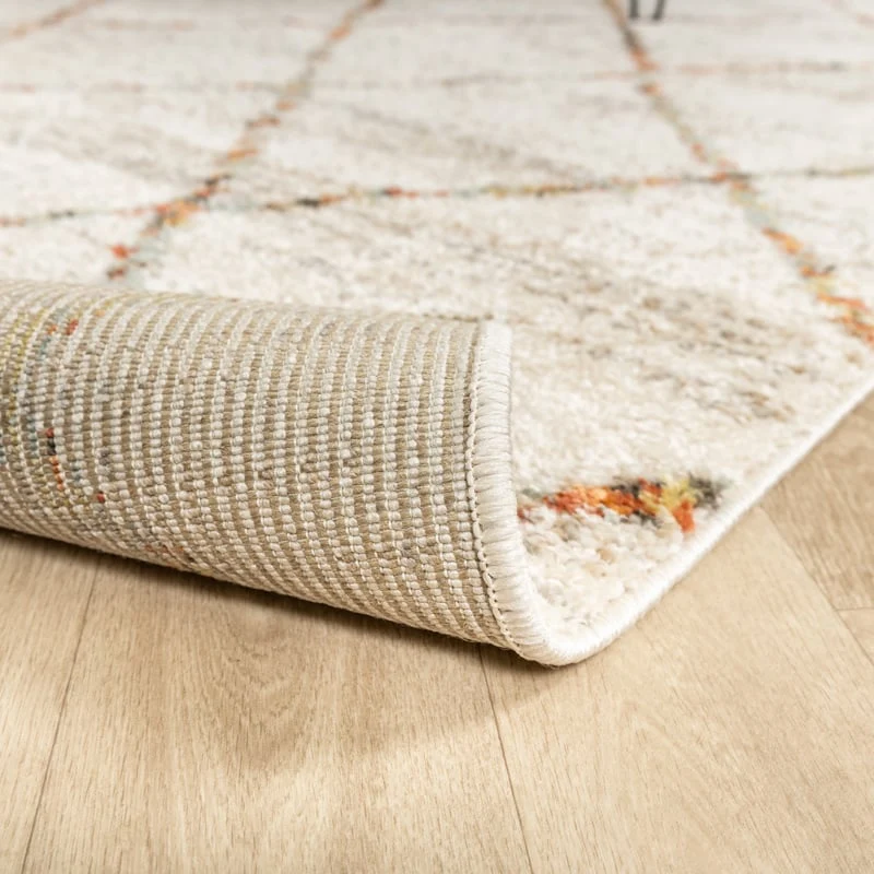 Hochflor Teppich - Blend Lines Creme Bunt