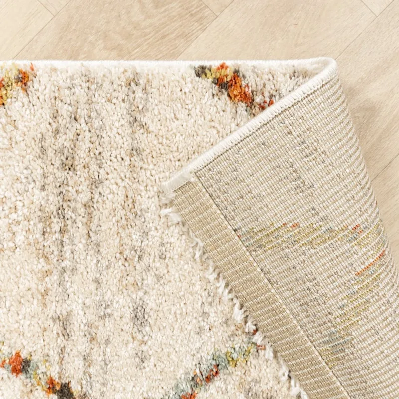 Hochflor Teppich - Blend Lines Creme Bunt
