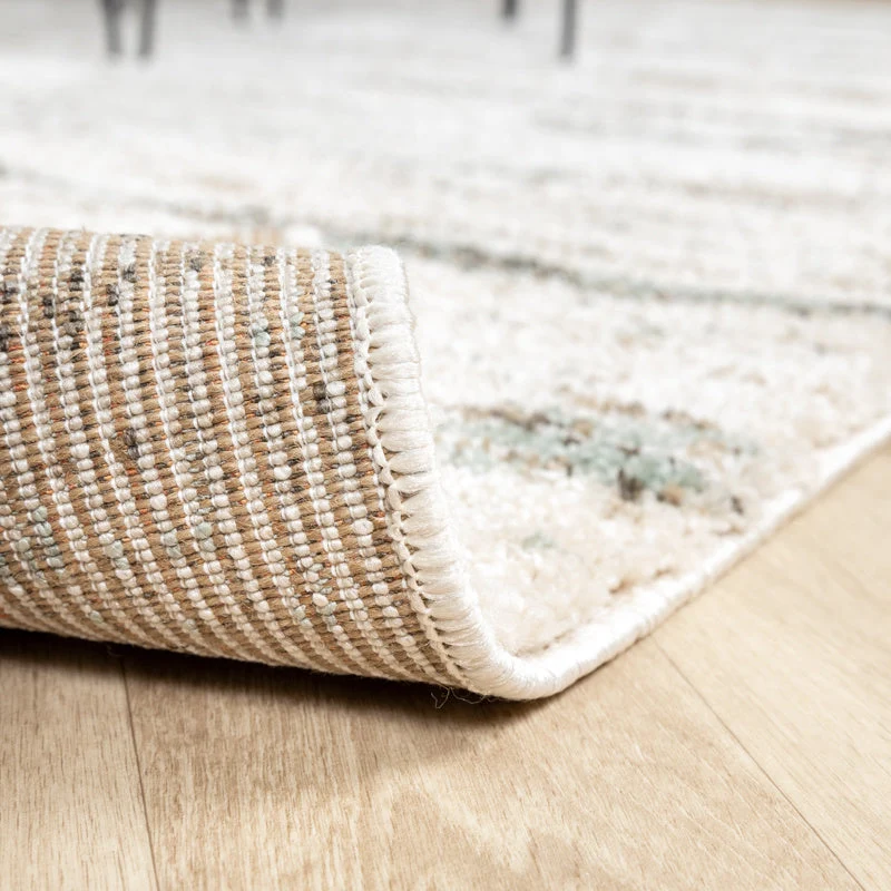Hochflor Teppich - Blend Creme Blau
