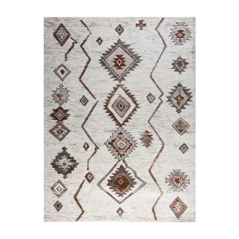 Hochflor Teppich - Blend Aztec Creme Bunt