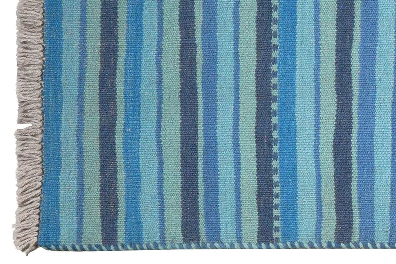 Kelim Gashgai · Handgewebt – Blau, 196x60 cm