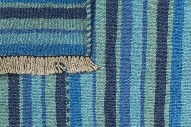 Kelim Gashgai · Handgewebt – Blau, 196x60 cm