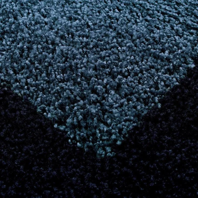 Hochflor Läufer - Edge Blau