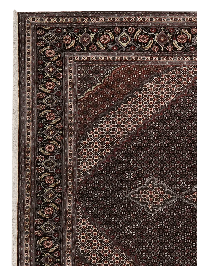 Tabriz 40 Raj · Handgeknüpft – Schwarz, 355x261 cm