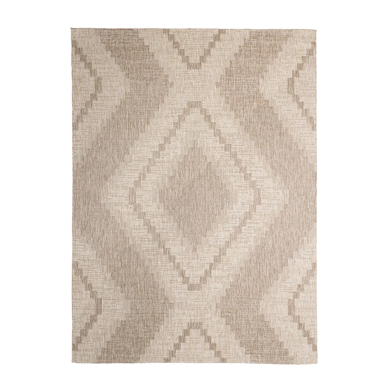 In- & Outdoor Jute Teppich - Atlas Diamond Braun Creme