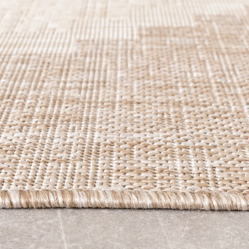 In- & Outdoor Jute Teppich - Atlas Diamond Braun Creme