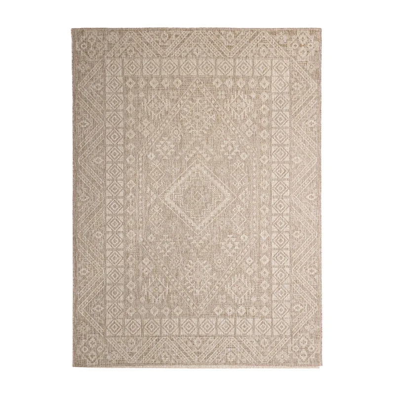 In- & Outdoor Jute Teppich - Atlas Aztec Braun Creme
