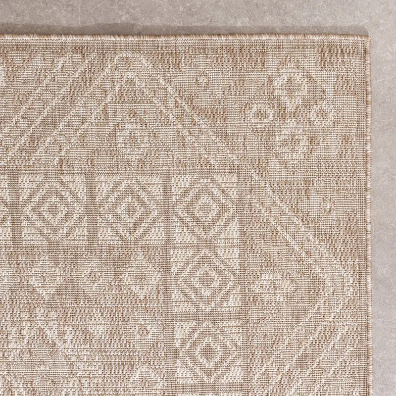 In- & Outdoor Jute Teppich - Atlas Aztec Braun Creme