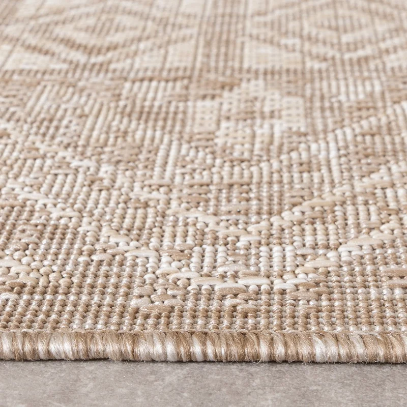 In- & Outdoor Jute Teppich - Atlas Aztec Braun Creme