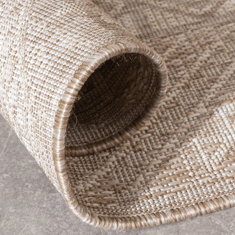 In- & Outdoor Jute Teppich - Atlas Aztec Braun Creme