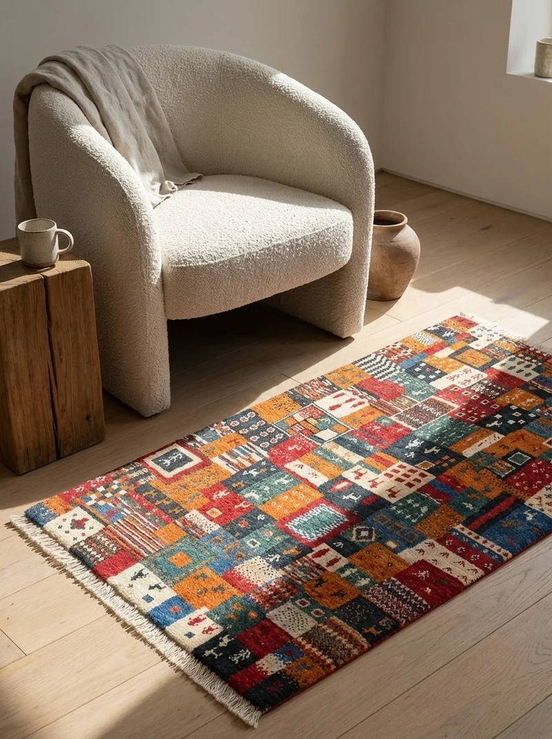 Rizbaf · Handgeknüpft – Bunt, 93x67 cm