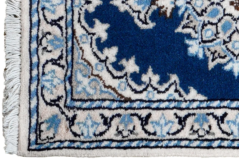 Nain 12La · Handgeknüpft – Blau, 57x39 cm