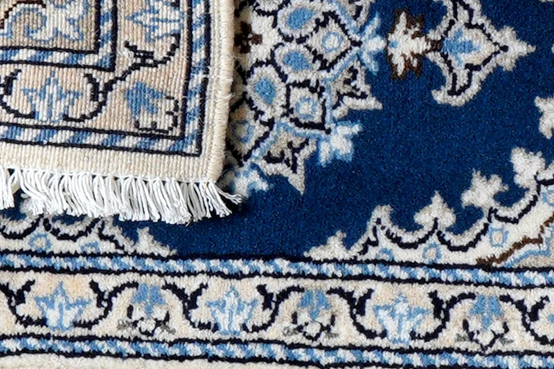 Nain 12La · Handgeknüpft – Blau, 57x39 cm