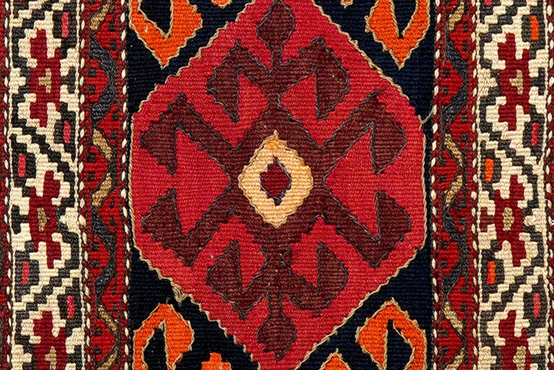 Sumak Shahsavan · Handgewebt – Blau, 52x107 cm