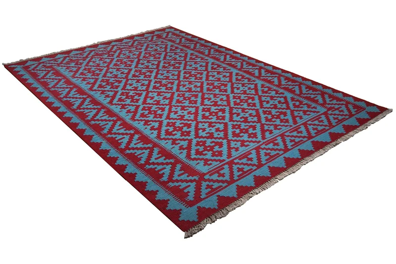 Kelim Gashgai · Handgewebt – Blau, 237x174 cm
