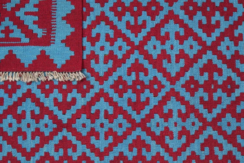 Kelim Gashgai · Handgewebt – Blau, 237x174 cm
