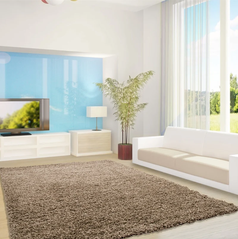 Hochflor Teppich - Life Hellbraun