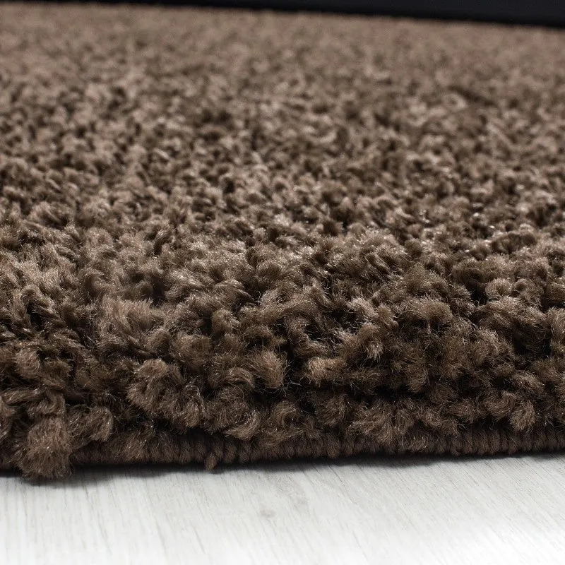 Hochflor Teppich - Life Braun