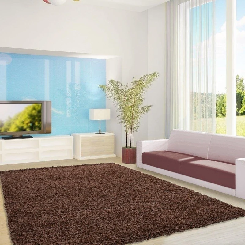 Hochflor Teppich - Life Braun