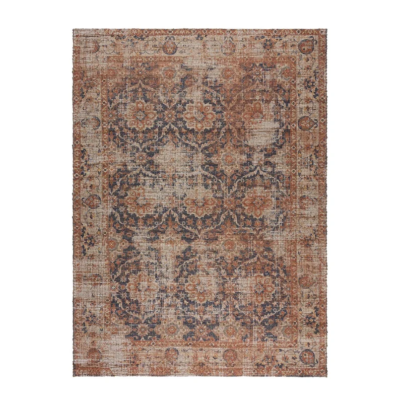 Jute Teppich - Mauro Vintage Braun Blau