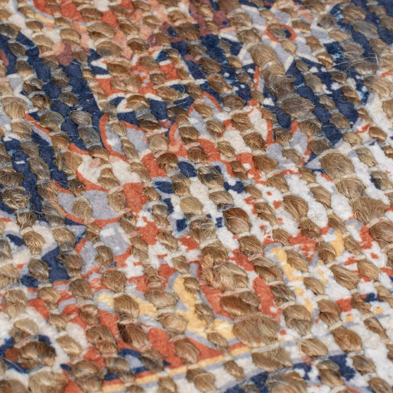 Jute Teppich - Mauro Vintage Braun Blau
