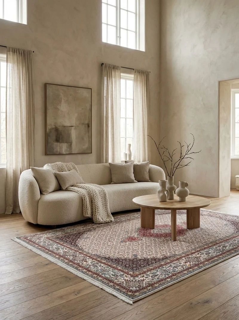 Moud Mahi · Handgeknüpft – Beige, 233x155 cm