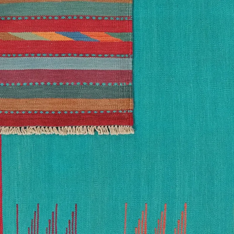 Kelim Gashgai · Handgewebt – Türkis, 247x167 cm