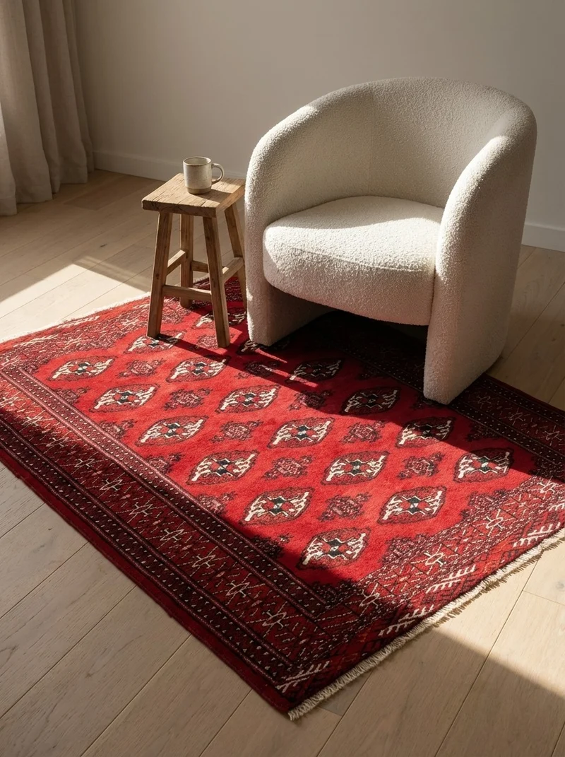 Turkman · Handgeknüpft – Rot, 137x107 cm