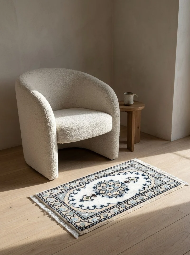 Nain 12La · Handgeknüpft – Beige, 65x38 cm