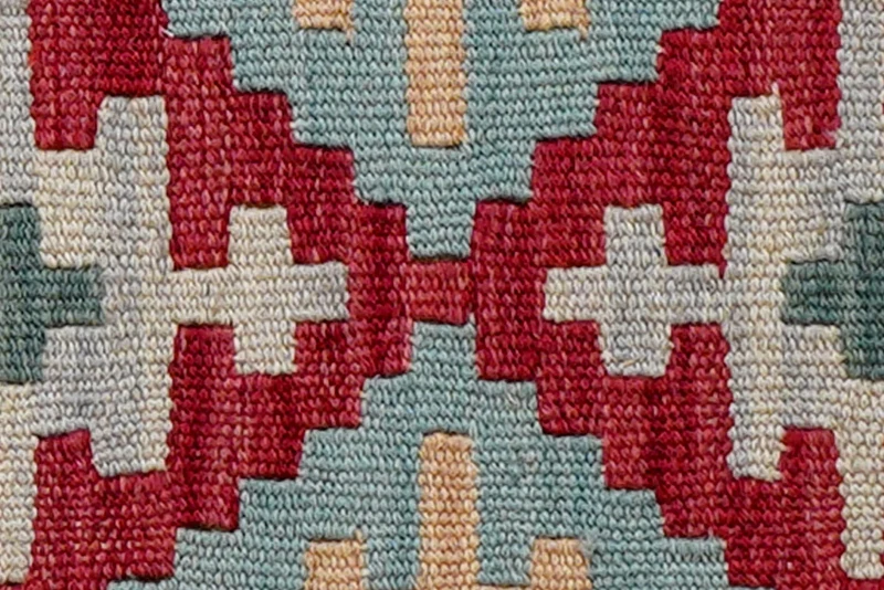 Kelim Gashgai · Handgewebt – Blau, 62x42 cm