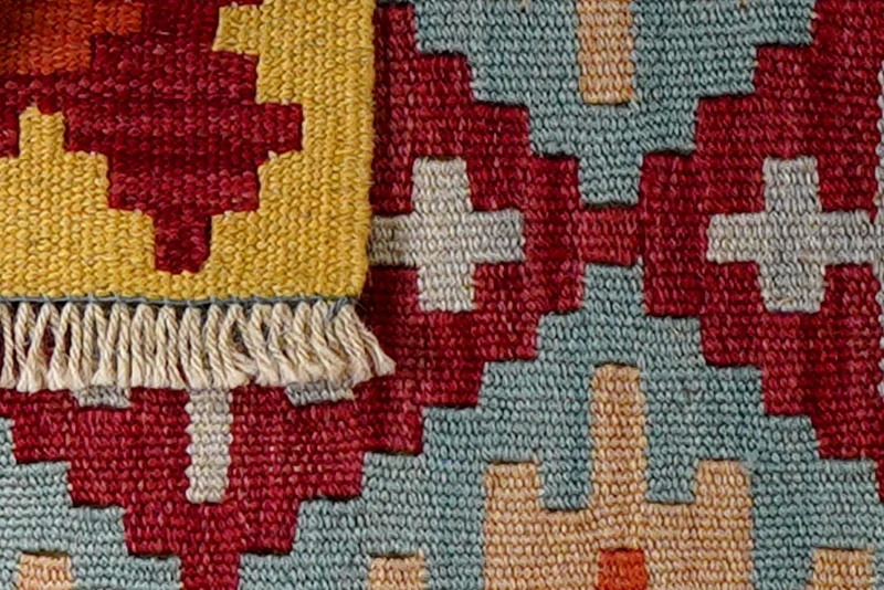 Kelim Gashgai · Handgewebt – Blau, 62x42 cm
