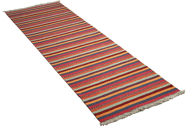 Kelim Gashgai · Handgewebt – Bunt, 204x62 cm