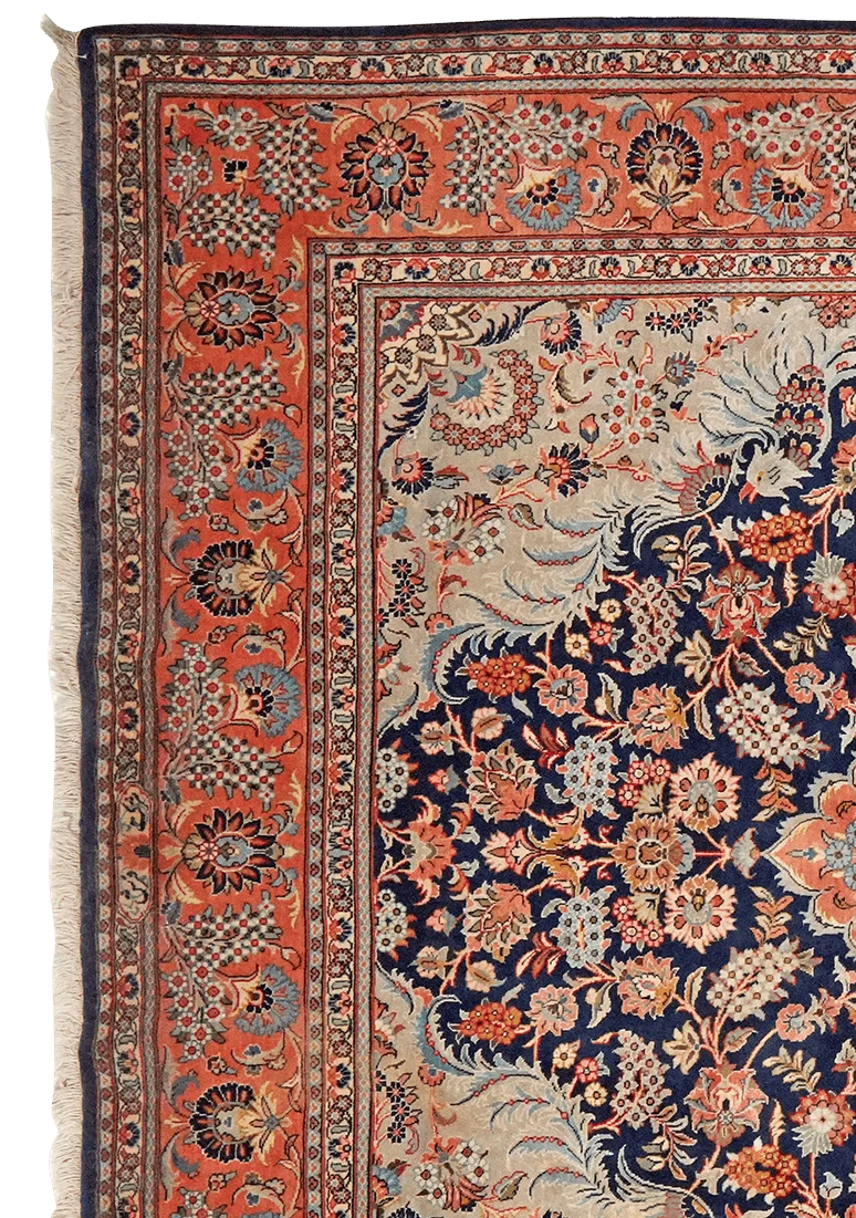 Kashan · Handgeknüpft – Blau, 316x206 cm