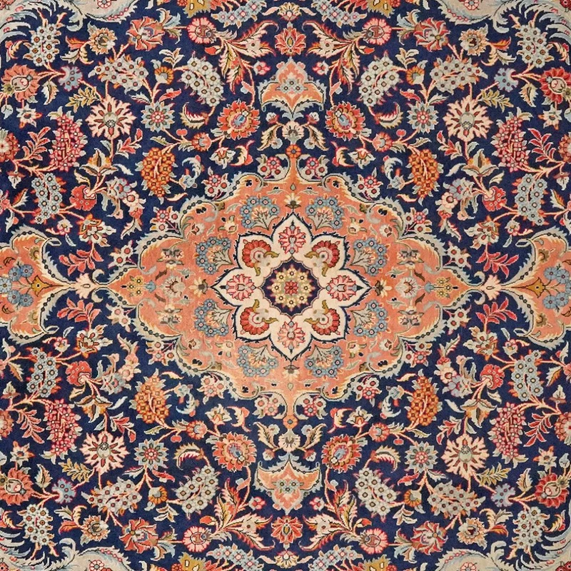 Kashan · Handgeknüpft – Blau, 316x206 cm