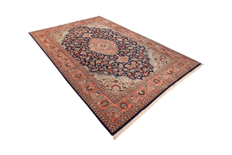 Kashan · Handgeknüpft – Blau, 316x206 cm