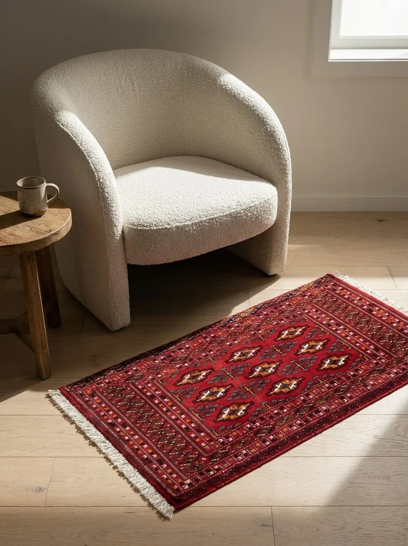 Turkman · Handgeknüpft – Rot, 42x85 cm