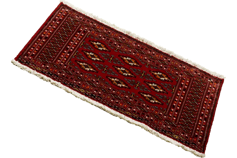 Turkman · Handgeknüpft – Rot, 42x85 cm