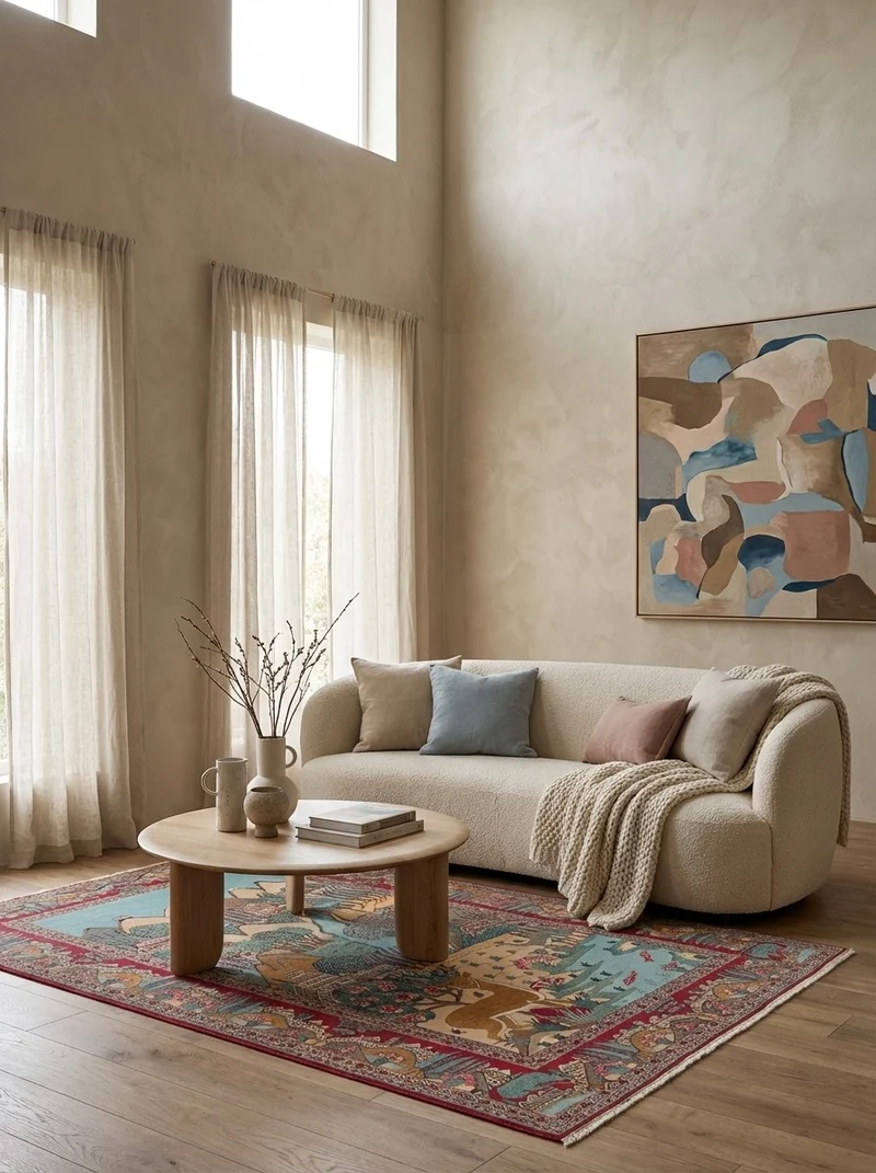 Kashan · Handgeknüpft – Blau, 205x135 cm
