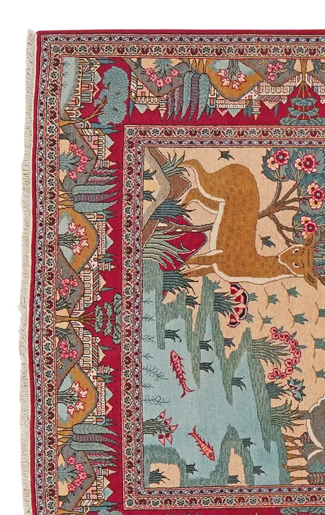 Kashan · Handgeknüpft – Blau, 205x135 cm