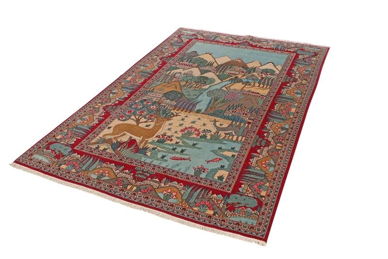 Kashan · Handgeknüpft – Blau, 205x135 cm