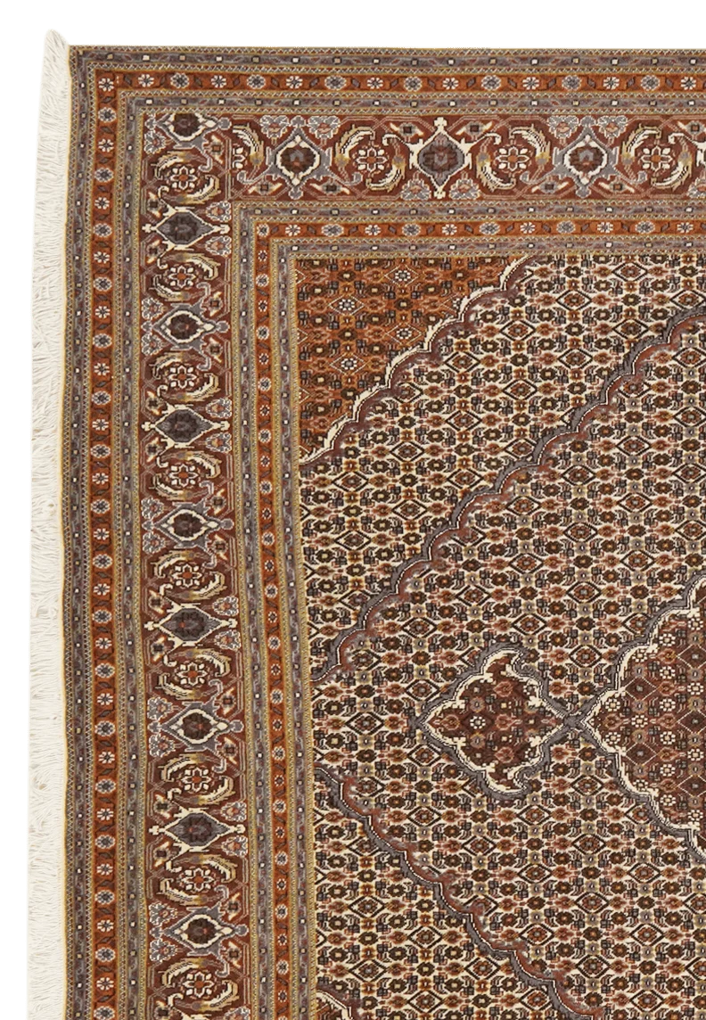 Tabriz 40 Raj · Handgeknüpft – Braun, 249x202 cm