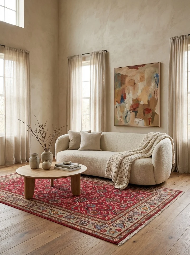 Kashan · Handgeknüpft – Rot, 211x137 cm