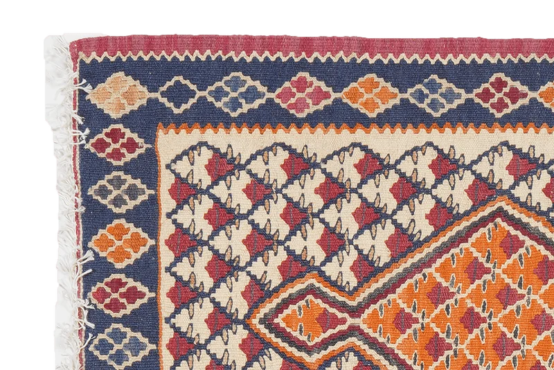 Kelim Senneh · Handgewebt – Beige, 90x60 cm