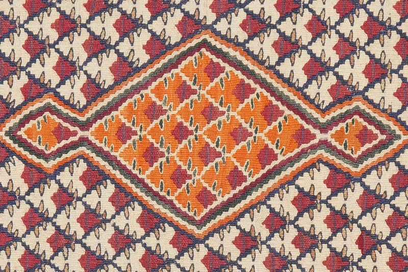 Kelim Senneh · Handgewebt – Beige, 90x60 cm