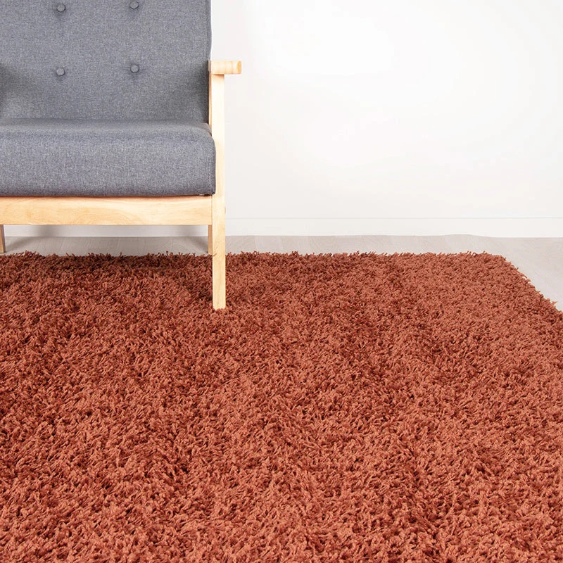 High Pile Rug - Solid Terracotta