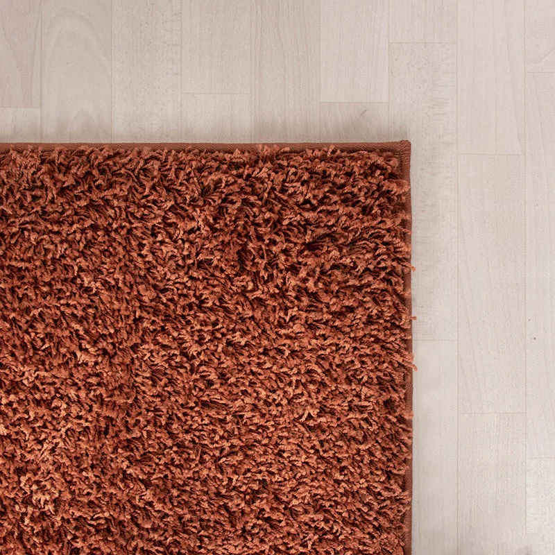High Pile Rug - Solid Terracotta