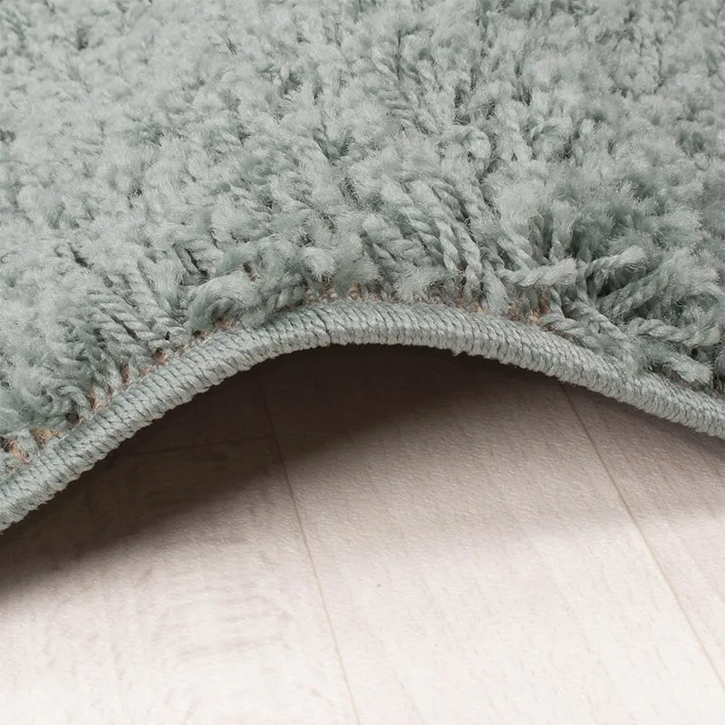 High Pile Rug - Solid Blue/Green