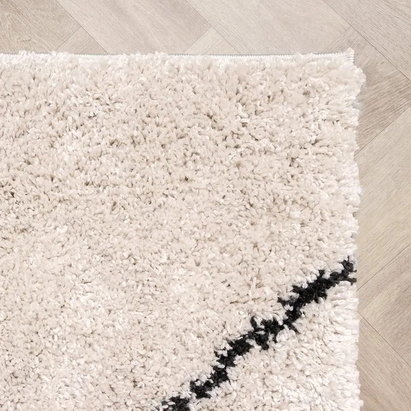 Teppich Hochflor - Sensa Pair Creme Schwarz